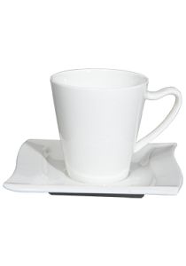 Living Square kopp med fat hvit