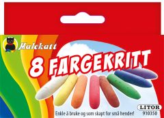 Litor malekatt fargekritt 8 farger