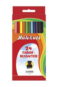 Tynne fargeblyanter 24 stk. standard