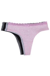 Basic String 4pk rosa, lysegrå, mørkegrå og sort