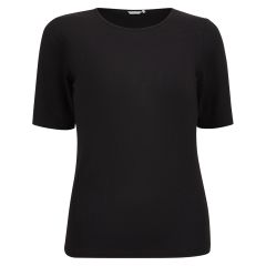 Poppy ribbestrikket t-skjorte Vasket sort.