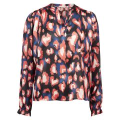 Molly Bluse Marine-mønstret