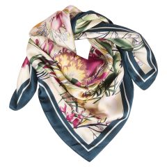Olivia skjerf 70*70 cm Grønn-rosa