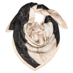 Nadia skjerf 70*70 cm Beige-sort