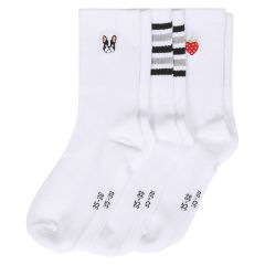 3 pk tennis sokker Hvit