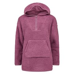 Oversize Hoodie Teddy Fleece Burgunder