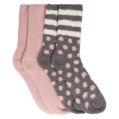 Kosesokker 2 pk Lune Grå-rosa
