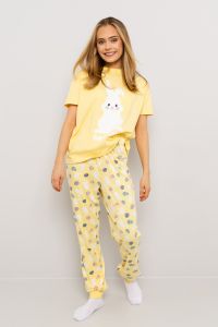 Pyjamas sett påske dame Gul