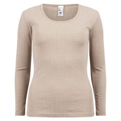 Trøye i merinoull/silke Beige