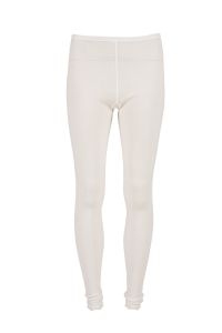 Eva Flora Longs i merinoull med blondekant offwhite