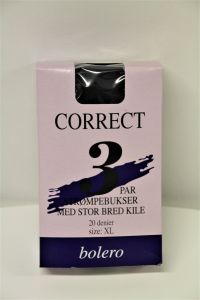 Correct Bolero 3pk strømpebukse Sort