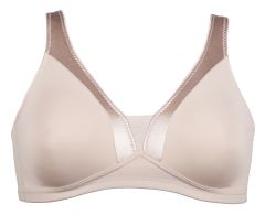 Spileløs BH med satengbånd beige.