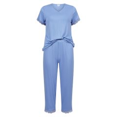 Pyjamas med korte ermer og trekvart bukse Lace 
