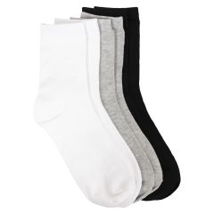 Sokker bambus 3pk Sort/Hvit/Gråmelert