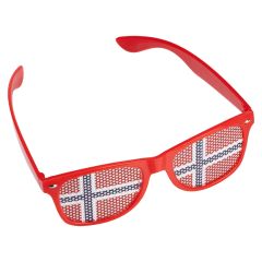 Solbrille med norsk flagg Rød