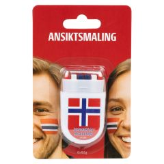 Ansiktsmaling med norsk flagg 