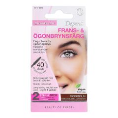 Vippe og brynsfarge mørkebrun.