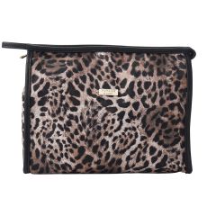 Clasic Toalettmappe til Dame Leopard Medium brun.
