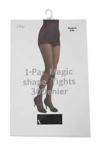 Basic strømpebukse semi shine 30 denier high waist shaping sort