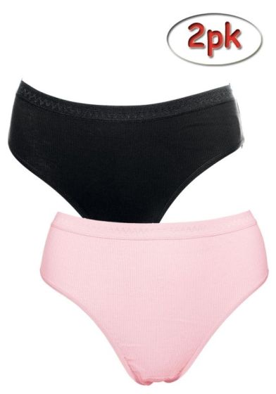 Ann truser 2pk sort og rosa
