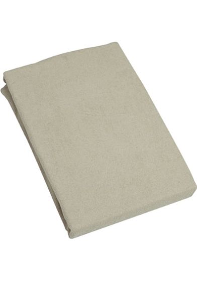 Sov Godt fasongsydd frottelaken i 80% bomull og 20% polyester. beige