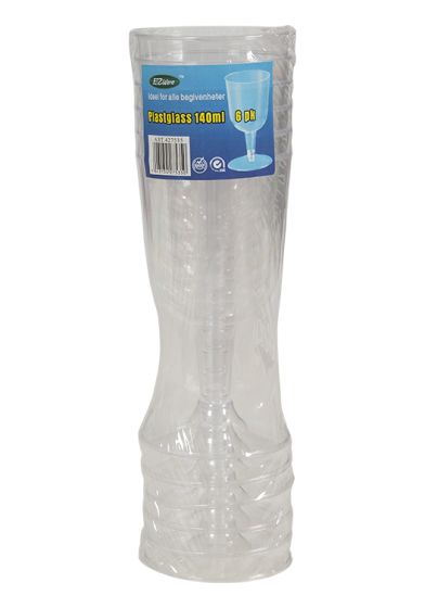 Plastglass 6 pk rødvin. klar