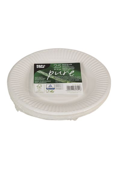 Party tallerken 19cm 25pk hvit