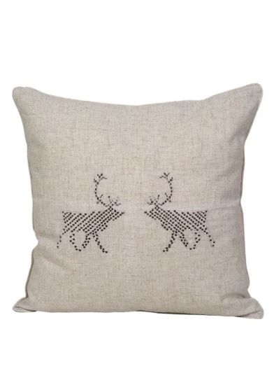 Cozy jul putetrekk 50x50cm lin-brun