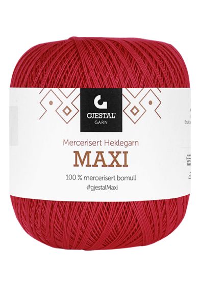 Gjestal Garn Heklegarn Maxi garnnøste 114-julerød