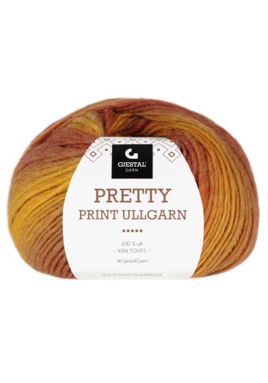 Gjestal Garn Pretty Print Ullgarn 100gr 501-gulfarget print
