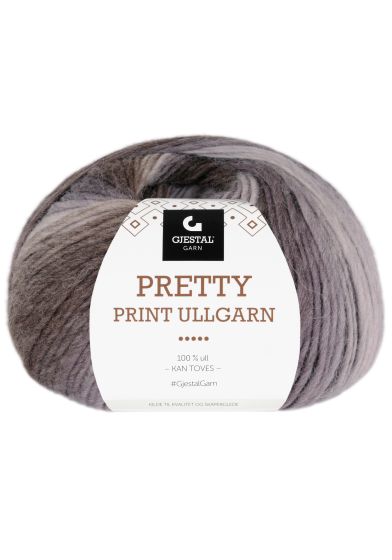Gjestal Garn Pretty Print Ullgarn 100gr 506-brunfarget print
