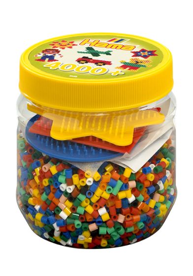 Hama Perler og brett 4000 stk perler/ 3 brett original