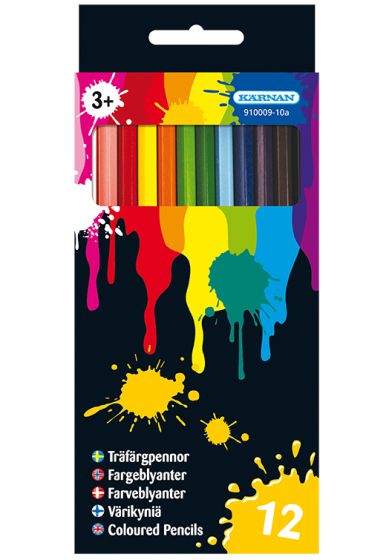 Tynne fargeblyanter 12pk 12 farger