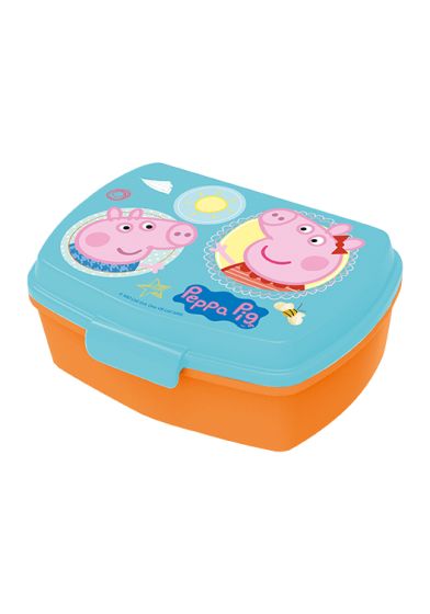 Peppa Pig matboks med Peppa Gris motiv blå, oransje