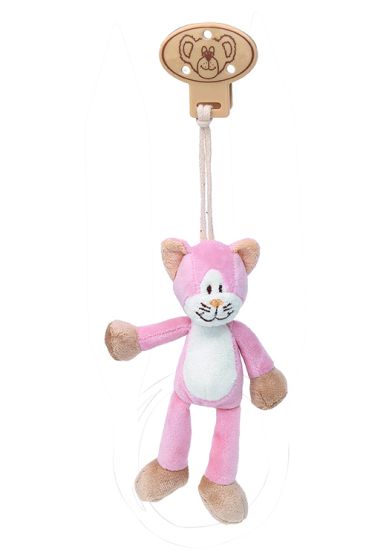 Teddykompaniet clip katt 16 cm lyserosa