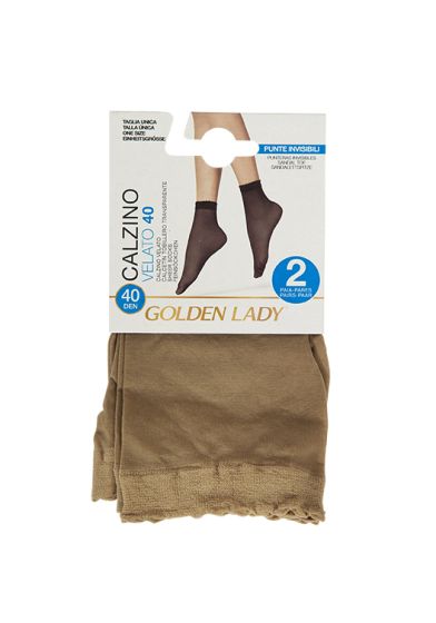 Golden Lady Velato ankelsokk 40 den 2pk melon/lysebrun