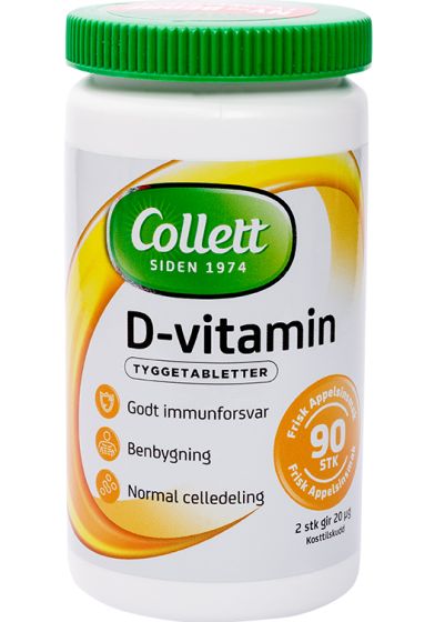 Collett D-Vitamin tyggetabletter appelsin