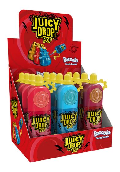 Bazooka Juicy Drop Pop vertical assorterte smaker