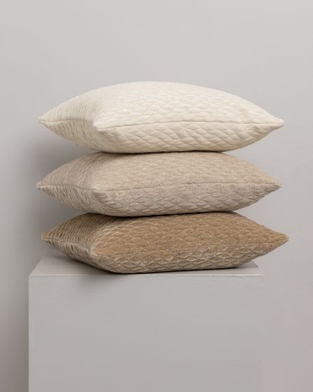 Putetrekk Monokrom Velour 45x45 Lys beige