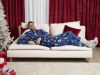 Crazy Christmas Snowflake jumpsuit blå.