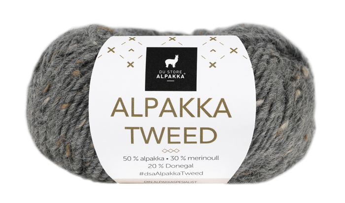 Alpakka Tweed 102 Mørk grå