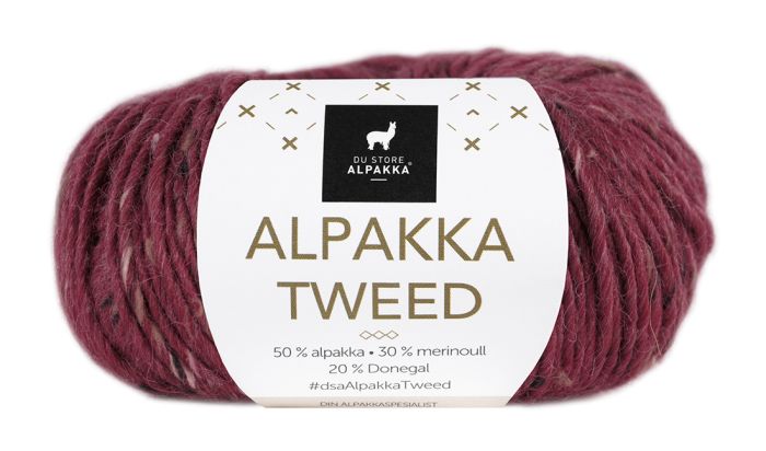 Alpakka Tweed 116 Dyp rød