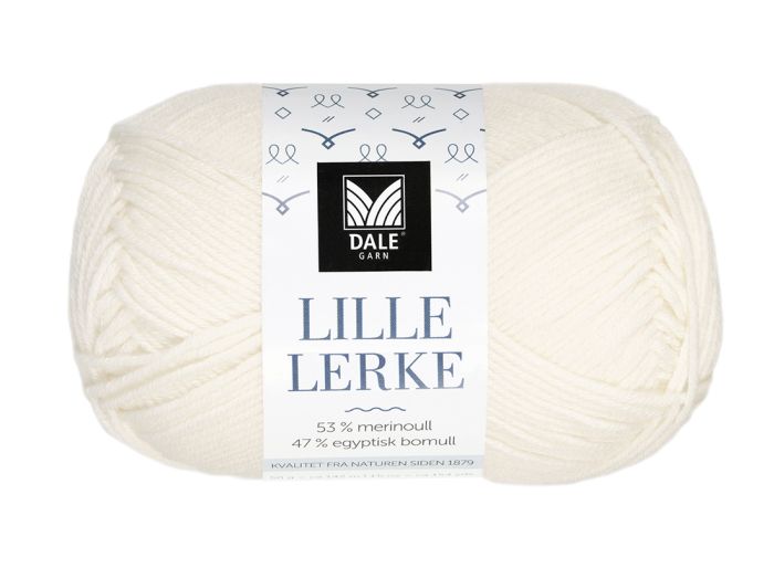 Lille Lerke garnnøste 0020 Ubleket hvit