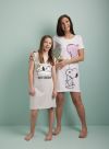 Peanuts Big-T nattkjole med Snoopy motiv til barn gråmelert