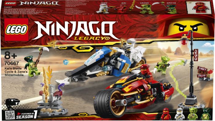 LEGO® NINJAGO® Kais knivracer og Zanes snøscooter 70667