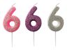 Kakelys m/glitter assortert rosa, lilla og sølv