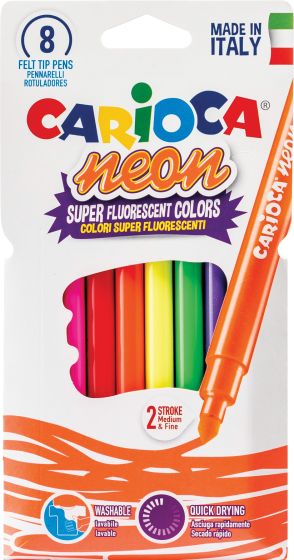 Tusjer Carioca neon 8 stk original
