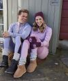 Ulltrøye med half-zip Gråmelert-marine