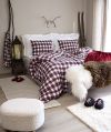 Sengesett flanell Hygge 140x220 Rødrutet