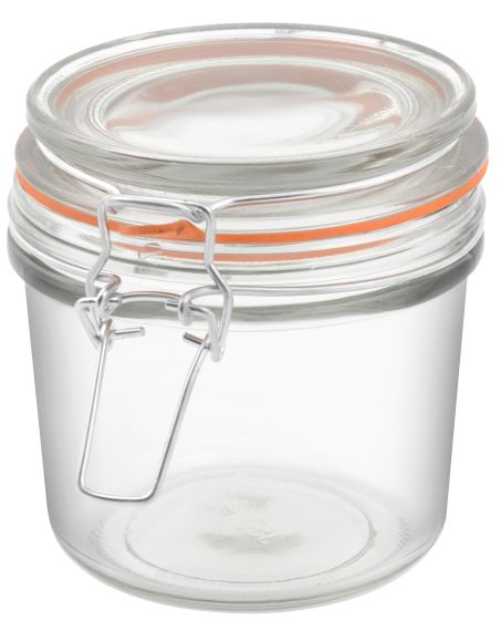 Day sylteglass med vippelokk 0,3L klar